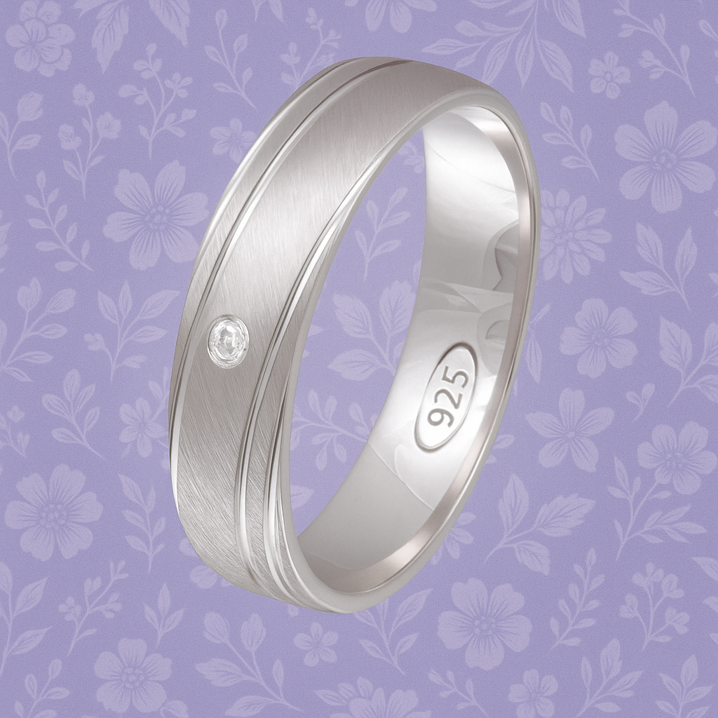 Verlobungsringe 925 Silber massiv Trauringe Eheringe Silber mit Zirkonia Gravur Ginger S101