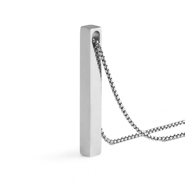Namenskette Säulenkette Halskette Edelstahl Silber mit Gravur