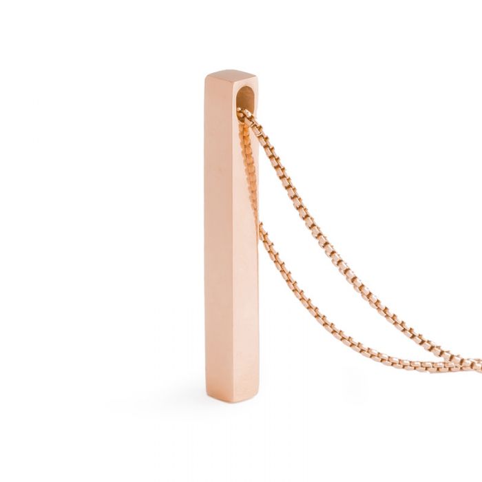 Namenskette Säulenkette Halskette Edelstahl Rosegold Gravur AH529