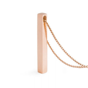 Namenskette Säulenkette Halskette Edelstahl Rosegold Gravur AH529