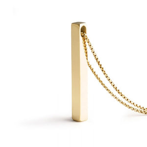 Namenskette Säulenkette Halskette Edelstahl Gold mit Gravur AH530