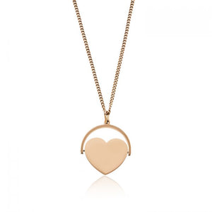 Herzkette Halskette Edelstahl Rosegold mit Gravur AH450