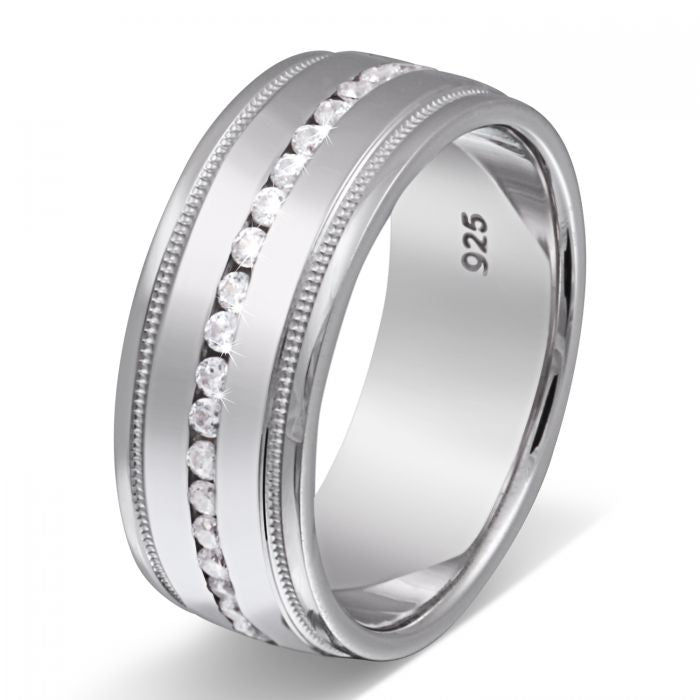 Verlobungsringe 925 Silber massiv Trauringe Eheringe Silber mit Zirkonia Gravur Kicur S12