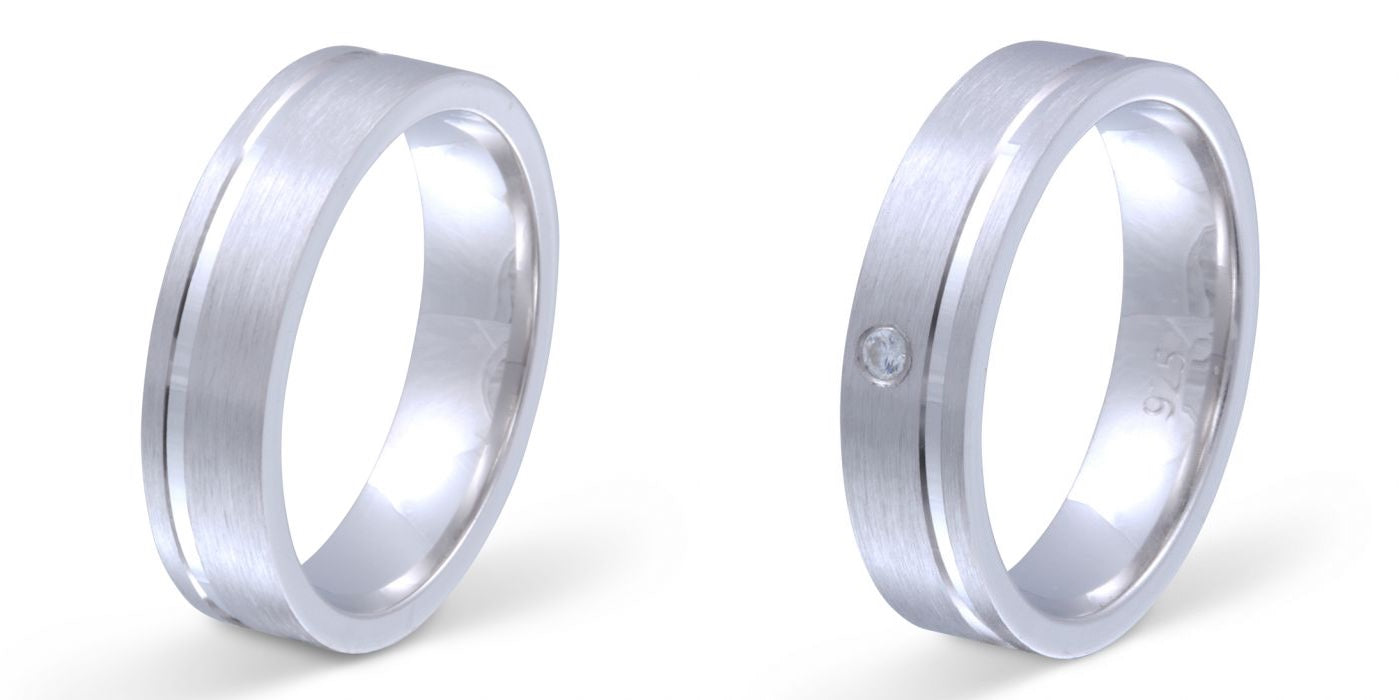 Verlobungsringe 925 Silber massiv Trauringe Eheringe Silber mit Zirkonia Gravur Alivia S100