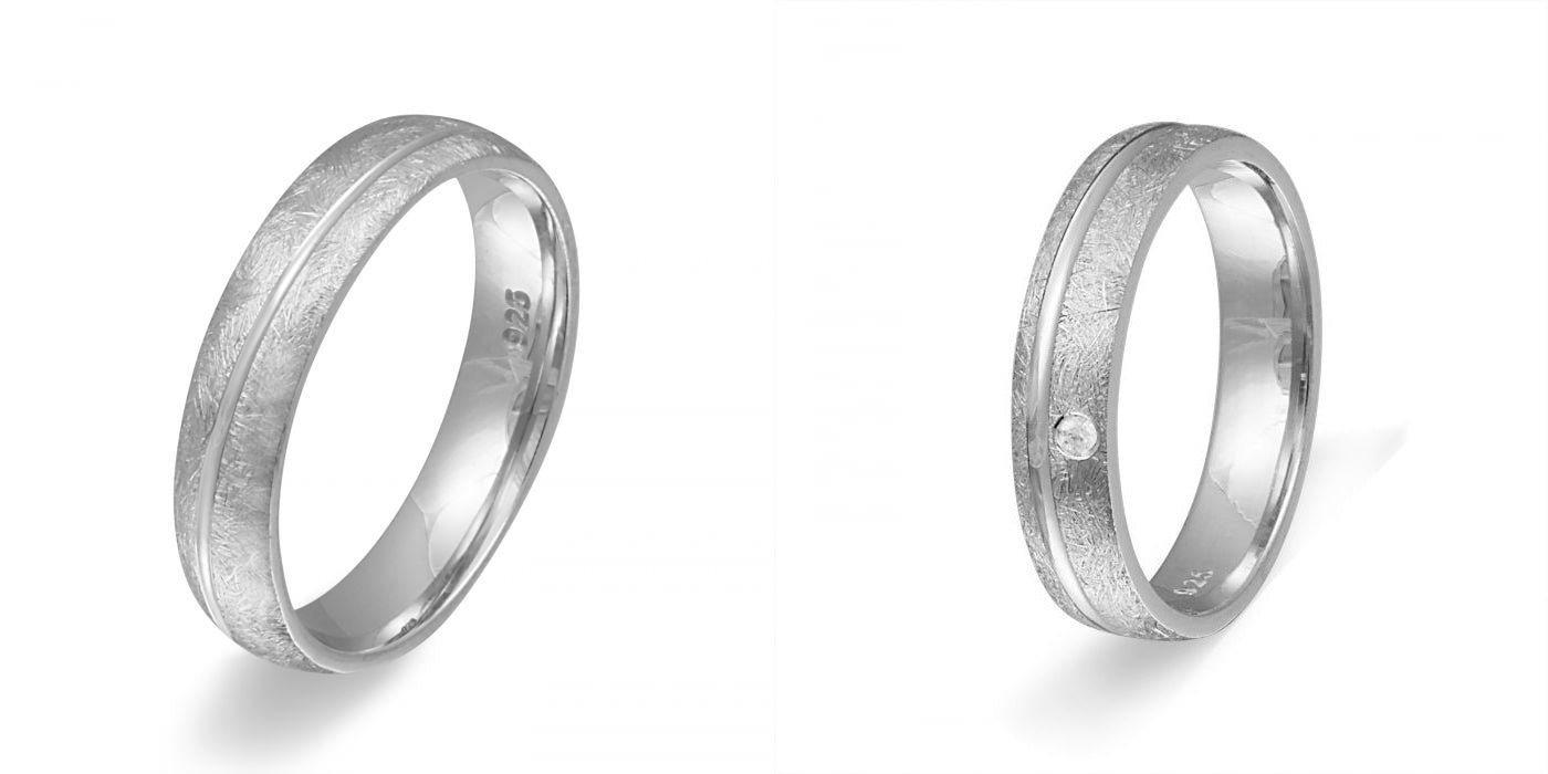 Verlobungsringe 925 Silber massiv Trauringe Eheringe Silber mit Zirkonia Gravur Si S3