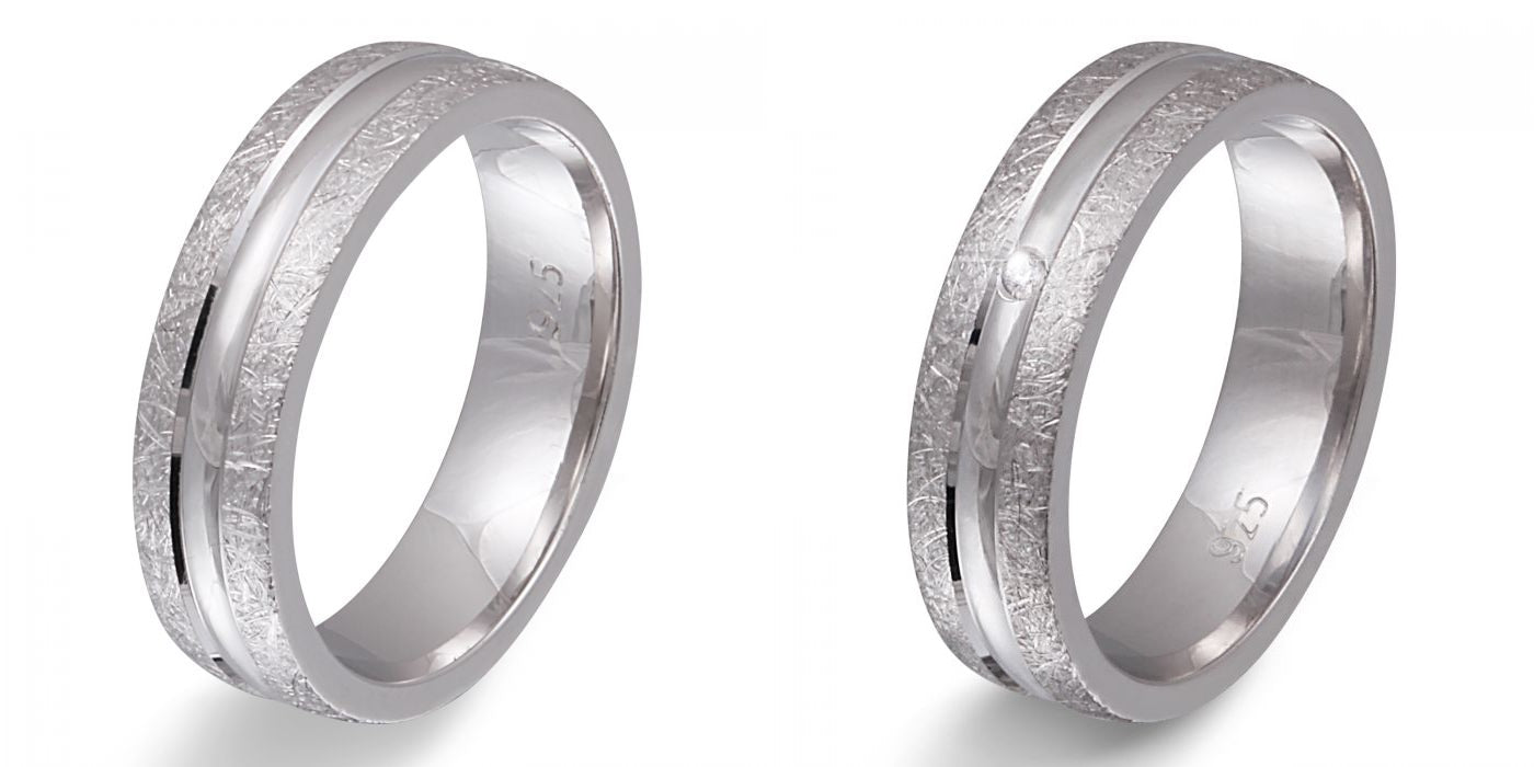 Verlobungsringe 925 Silber massiv Trauringe Eheringe Silber mit Zirkonia Gravur Venda S103