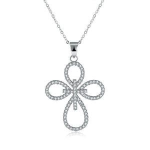 Halskette Kreuz Silber mit Zirkonia Anhänger Frauen Damen Schmuck Kette Neu 925