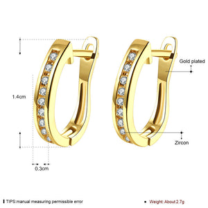 Ohrringe Ohrstecker Creolen Gelbgold mit Zirkonia besetzt AKE152-A