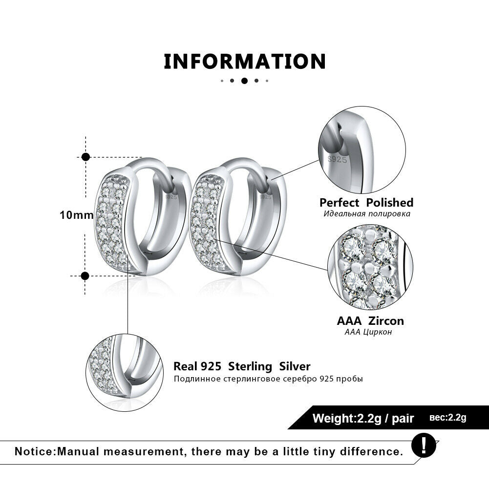 Creolen 925 Sterlingsilber rhodiniert mit Zirkonia besetzt