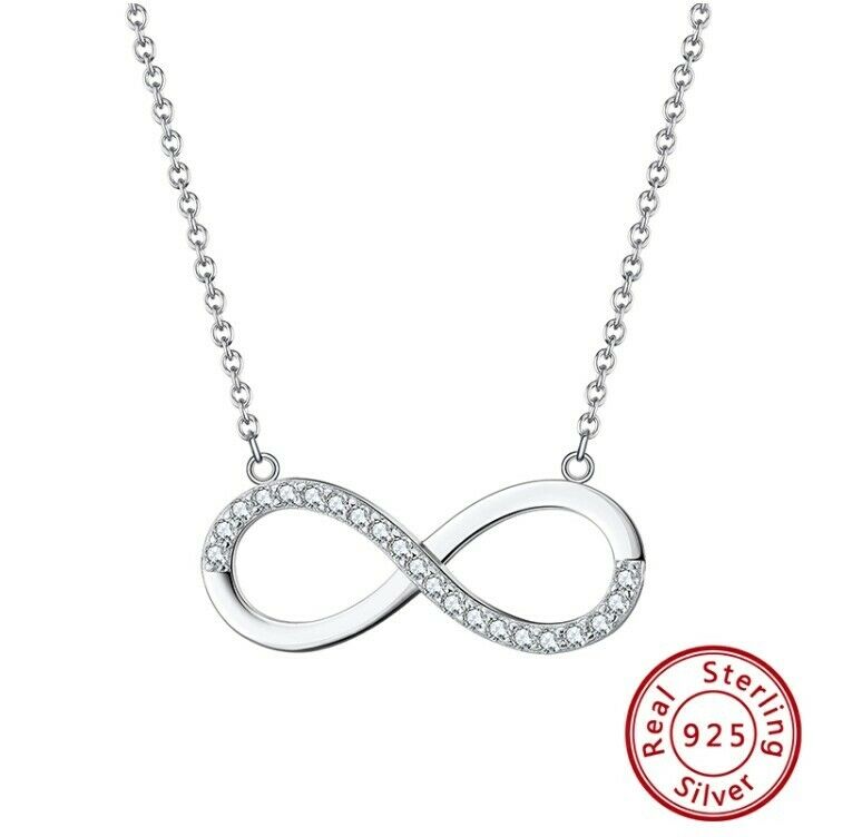 Halskette Silber Zirkonia 925er Sterling Silber Schmuck unendlich infinity