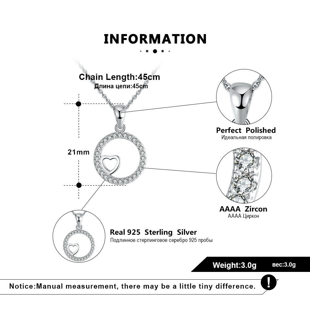 Halskette 925 Sterling Silber rhodiniert  Zirkonia Kette Stein Anhänger Herz