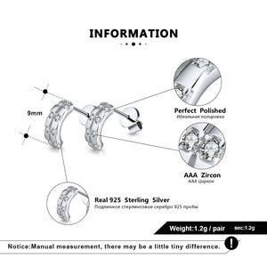 Creolen Ohrstecker  925 Sterling Silber mit Zirkonia besetzt