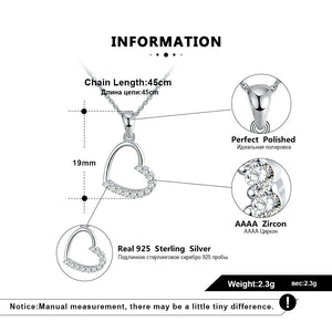 Halskette 925 Sterling Silber rhodiniert  Zirkonia Kette Stein Anhänger Herz