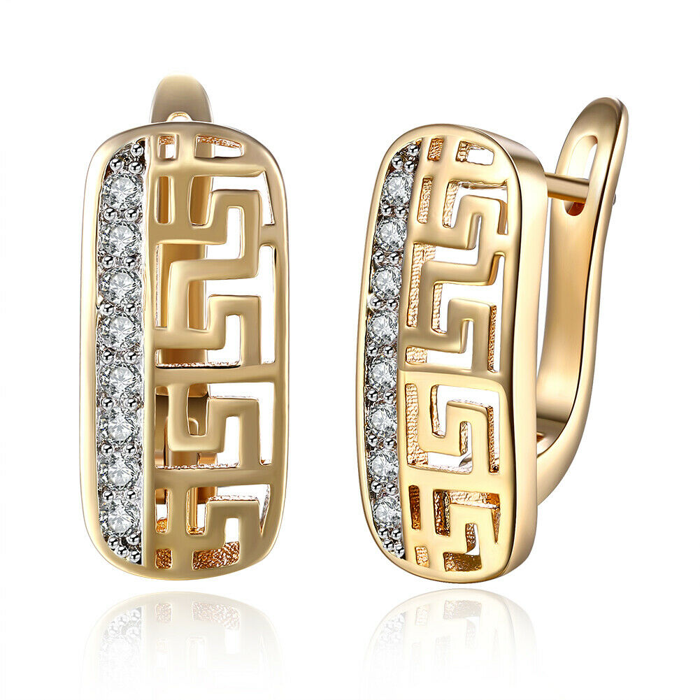 Orecchini A Cerchio (Creole) Donna In Rosa 18K Placcato Oro Con Cristalli Zirconia – Made In Germany - Foto 2