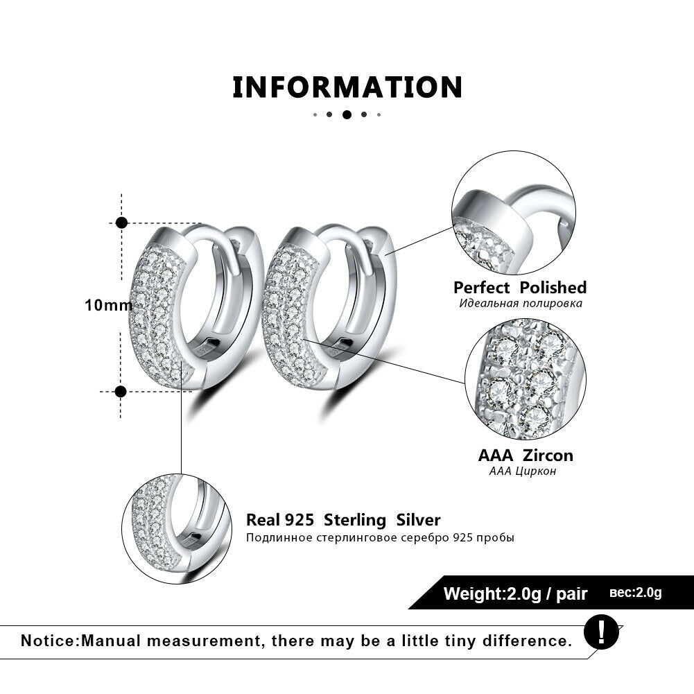 Creolen 925 Sterlingsilber rhodiniert mit Zirkonia besetzt