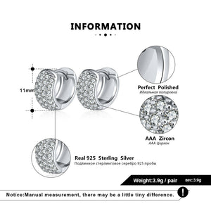 Creolen 925 Sterlingsilber rhodiniert mit Zirkonia